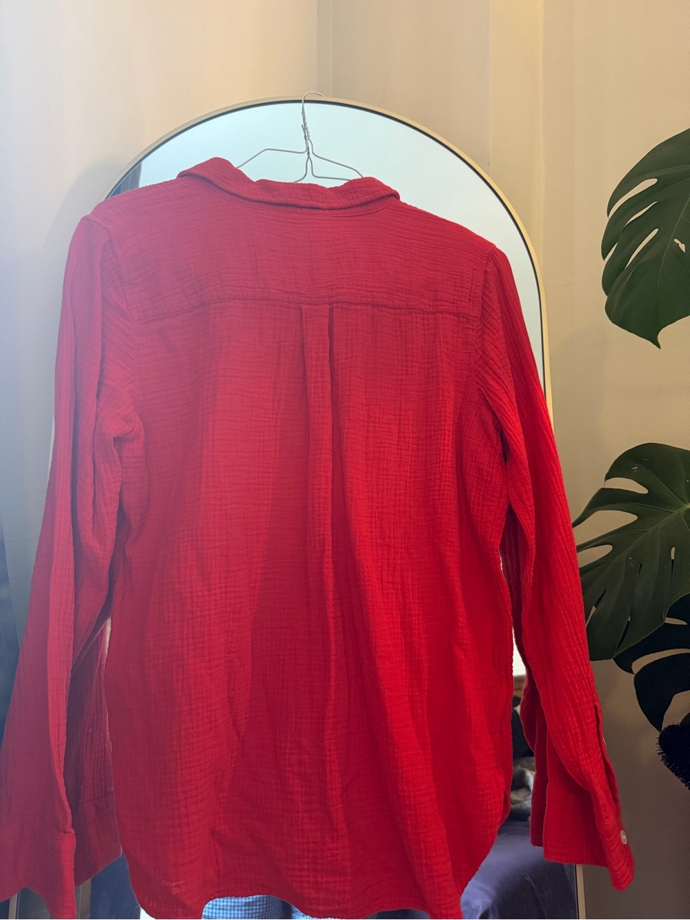 J. Crew Factory Red Long-Sleeve Button-Down Shirt - Picture 8 of 8